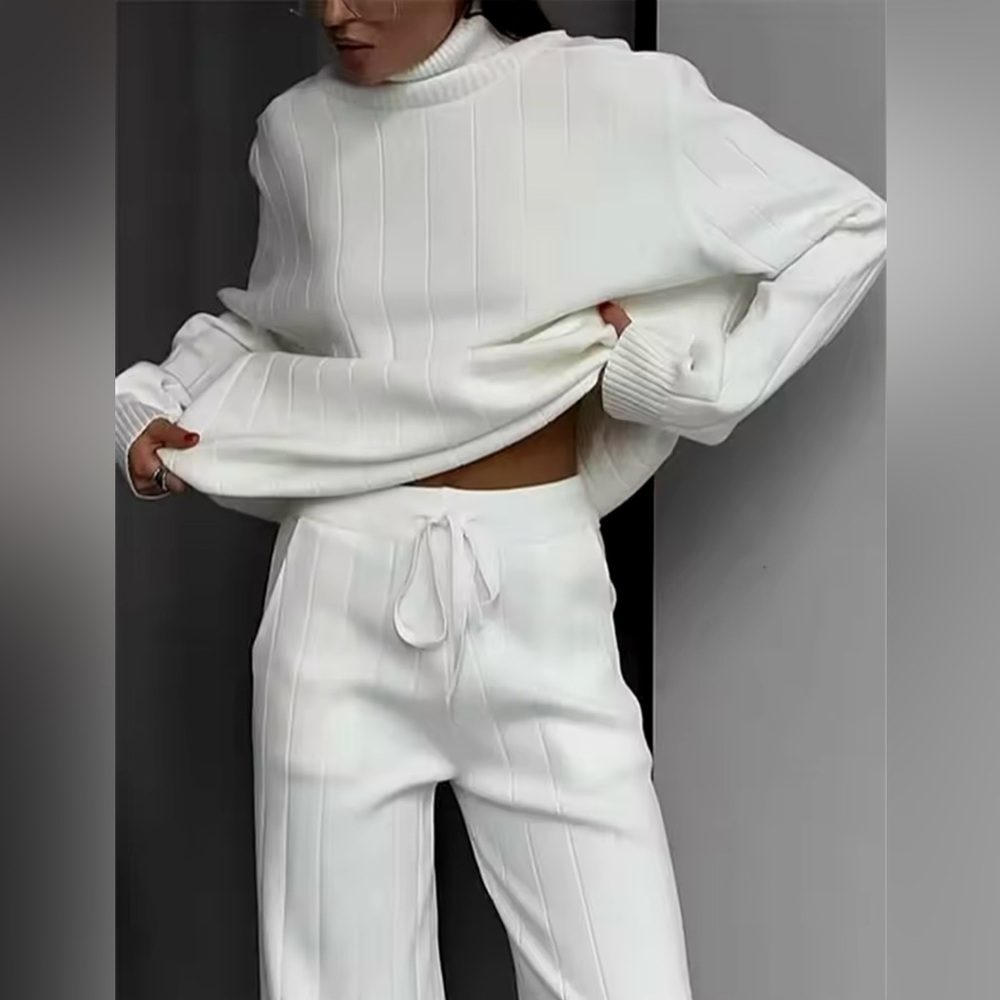 Soft Black Ribbed Loungewear | Faux Turtleneck | Lightweight | S | NWT - Picture 8 of 13